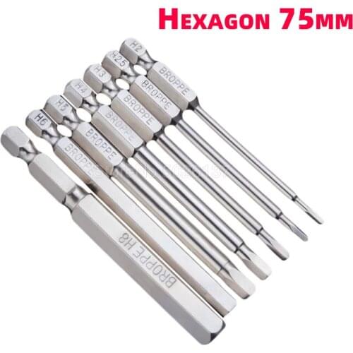 1Pcs 75MM Alloy Steel S2 Slotted Phillips Professional Screwdriver Bits Straight Cross Head Batches Hand Tools Magnetic