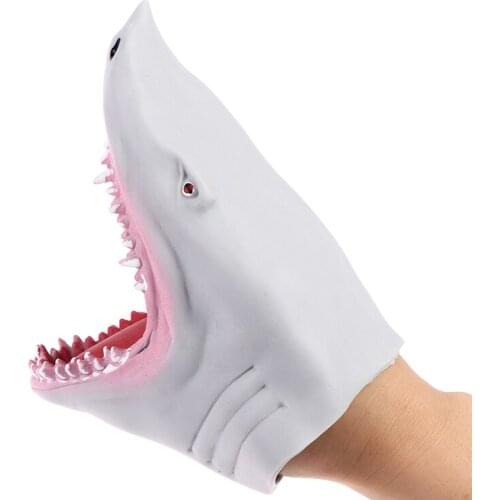 1 Pc Shark Hand Puppet TPR Gray Shark Hand Puppet Glove Telling Story Doll Props