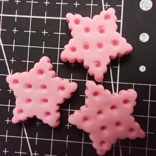 1pcs/lot resin flat back pink five-pointed star biscuit 22mm Cabochons Hair Bow Center Card Frame Making Craft DIY B110-8