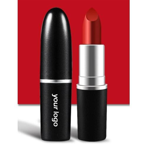 100pcs Custom Logo Sexy Lipstick Matte Natural Lasting Moisturizing Waterproof Sweatproof Lipstick Women Cosmetic ( no box )