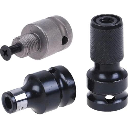 3pcs 1/2 Inch Hex Drill Chuck Socket Adapter Converter Tool For Impact Wrench