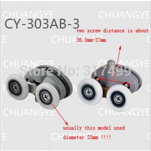 4x Partiality Shower Door ROLLERS /Runners/Wheels/Pulleys diameter 23/25