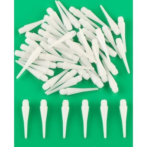 50PCS Durable Soft Plastic Tips Points Needle Replacement Dart White Parts New Safety plastic dart head accessories