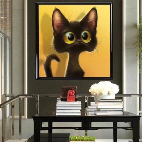DIY 5D Diamond Mosaic Cartoon Cats Handmade Diamond Painting Cross Stitch Kits Diamond Embroidery Patterns Rhinestones Arts
