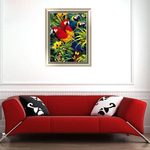 5D DIY Diamond Embroidery Animal Parrot Cross Stitch DIY Diamond Paiting Needlework Diamond Mosaic Rhinestone Home Decor Gift 15