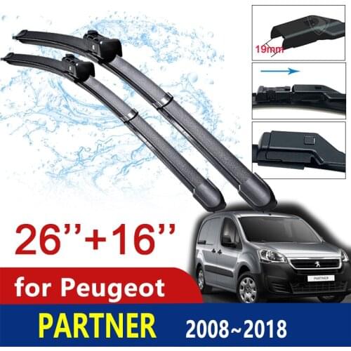 Car Wiper Blades for Peugeot Partner 2008~2018 2 Front Windscreen Brushes 2009 2010 2011 2012 2013 2014 2015 2016 Car Goods