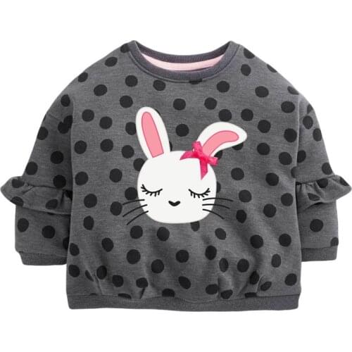 Bambino New Year 2021 Sweatshirt Rabbit Fleece Winter Clothes Kids Girl 2-9 Years Little Girl Costumes Warm School Clothing