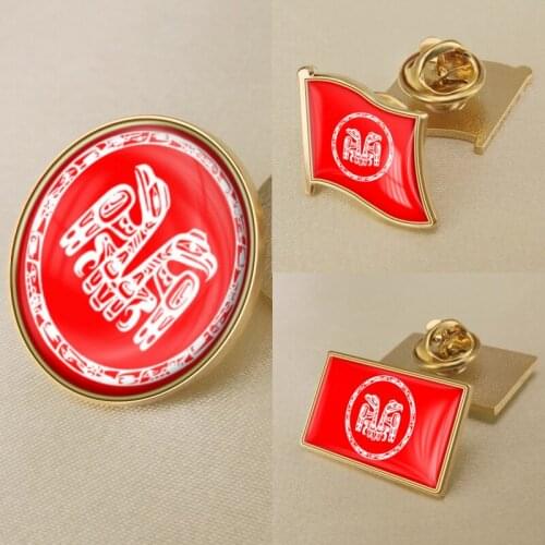 Coat of Arms of Haida of Canada Flag National Emblem Brooch Badges Lapel Pins