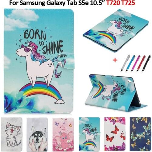 Case For galaxy tab s5e Kawaii Unicorn Cat Puppy Cover Tablet For Samsung Galaxy Tab S5e SM-T720 T725 10.5" Case + Pen