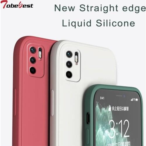 New Liquid Silicone Case For Xiaomi Redmi Note 10 4G Note10 Pro 5G Coque Camera protective shell Straight edge Soft Back Cover