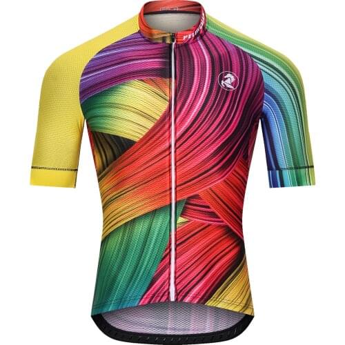 2021 colorful Italian MITI POWER BAND cycling jersey short-sleeved summer mens mountain cycling jersey PELONGMAN