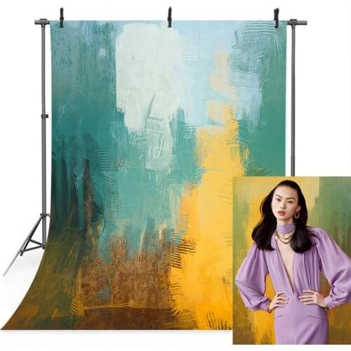 Abstract Green Screen Photography Backdrop for Photo Studio Photocall Birthday Art Background Props Oil Painting Photographic