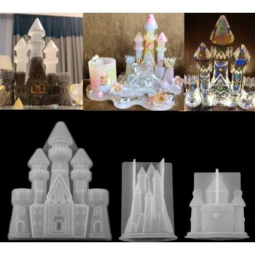 3 Styles Castle Silicone Molds Villa Christmas House UV Epoxy Resin Mold For DIY Crafts Home Decoration Tool Jewelry Making