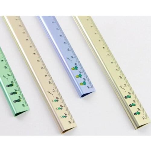 Pocket Cactus Trigone Aluminum w10 Stationery w51 Simple Student Supplies Straight Ruler