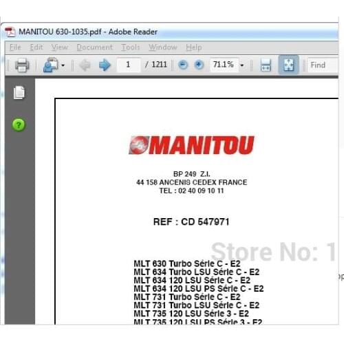 Manitou Forklift Parts catalogs, service manuals and operators manuals