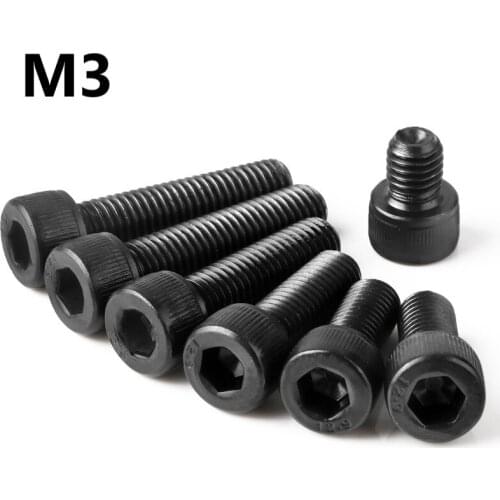 M3 Bolt 12.9 Grade Alloy Steel Black Hexgon Socket Screw M3* 3 4 5 6 8 10 80 85 100mm Extended Screw Full Thread