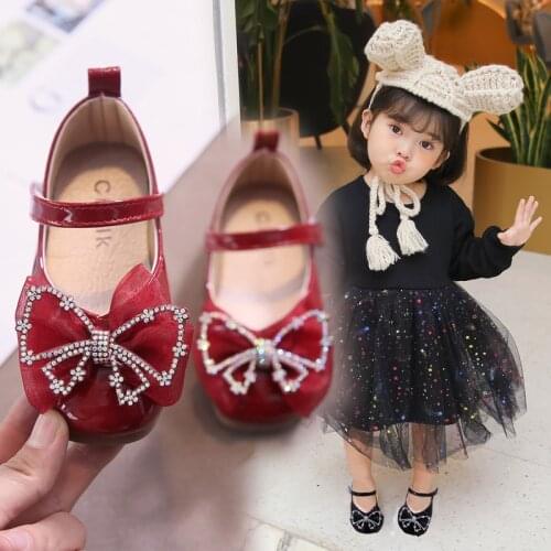 Girls Mary Janes Shoes Butterfly Not Princess Shoes Kids Patent Leather Bling Party Wedding Shoes Toddlers Baby Child Flats 0-8y