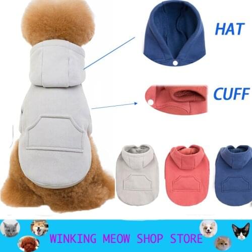Solid Hoodie Small Dog Clothes Winter Warm Pet Clothes For Dogs Coat Jacket Cotton Clothing For Dogs New Cute Pets Clothing