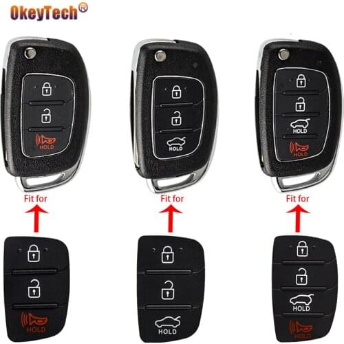 OkeyTech 3/4 Buttons Flip Folding Remote Control Key Fob Car Key Case For Hyundai IX35 i20 IX45 Uncut TOY40 Blade Replacement