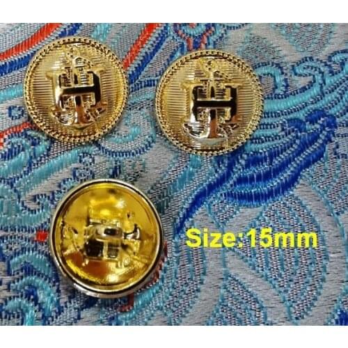 Wholesale 10 pcs High-grade Metal Alloy gold H Clothing Overcoat Jacket Buttons Coat Sweater Button Size 15mm Free shipping