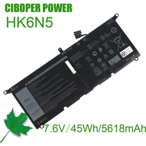 Genuine Quality HK6N5 45Wh 7.6V Laptop Battery DXGH8 0H754V P115G P113G For 9370 9380/ 5390 5391 7191 7490 P82G P114G