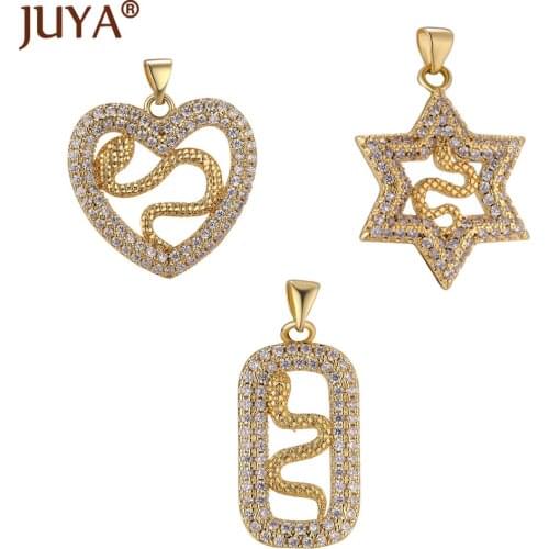 Punk Full Pave Zircon Charms Inlaid Snake Hollow Rhinestone Pendants For DIY Jewelry Accessories Supplies Luxuries