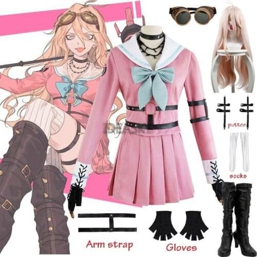 Costume Miu Iruma Cosplay Wigs Danganronpa V3:Killing Harmony Women Sailor Suit Halloween Carnival Uniform Sets Free Accessories