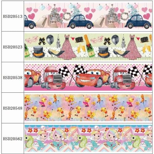 22MM 25MM 38MM 50MM 75mm Printed Pattern on Grosgrain Ribbon for diy ribbon