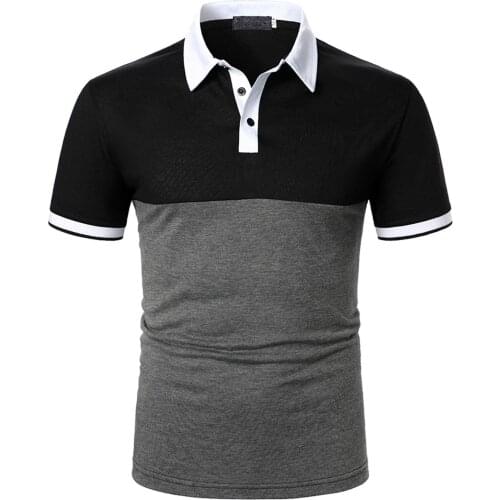 Men Patchwork Polo Shirts France Homme Polo Classic Color Matching Casual Tops Cotton Comfortable Men Polo Shirts Tees Plus Size