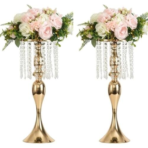Crystal Candle Holders Wedding Table Centerpieces Vases Decoration Candlestick Romantic Flower Trellis