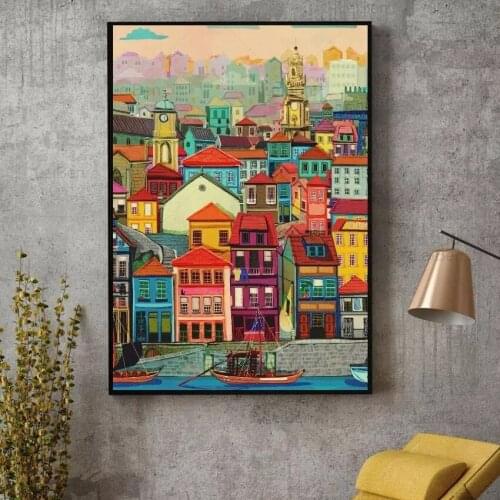 Nordic Abstract Mural Color House Canvas Painting Wall Art Poster Home Decor Living Room Painting and Printmaking Fashion Mural