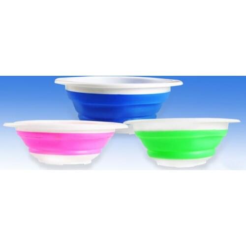 Chuangwei Foldable Portable Fishing Bait Pot Small Medium Large Folding Fish Bait Bowl Plastic Random Colour