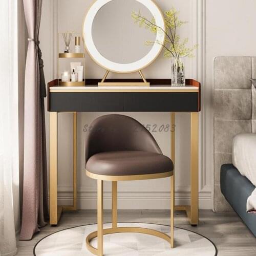 Light luxury dressing stool soft bag backrest chair modern minimalist bedroom makeup stool Nordic ins girl princess stool