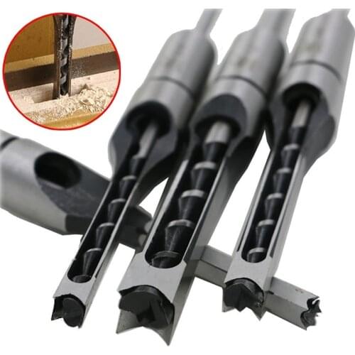 6/8/12.5mm HSS Square Hole Drill Bit Auger Bit Steel Mortising Drilling Craving Woodworking Tools