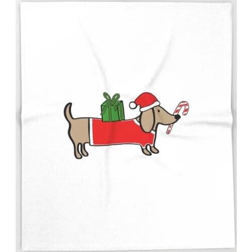 Dachshund Cartoon Throws for Sofa Cute Kids Design Christmas dachshund Blankets Christmas Decorations for Home Custom Blanket