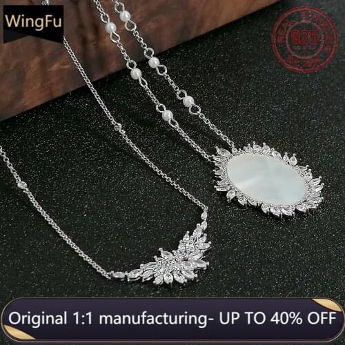 2021.5 month new S925 sterling silver women adjustable necklace shiny mirror flower pendant Monaco jewelry birthday gift