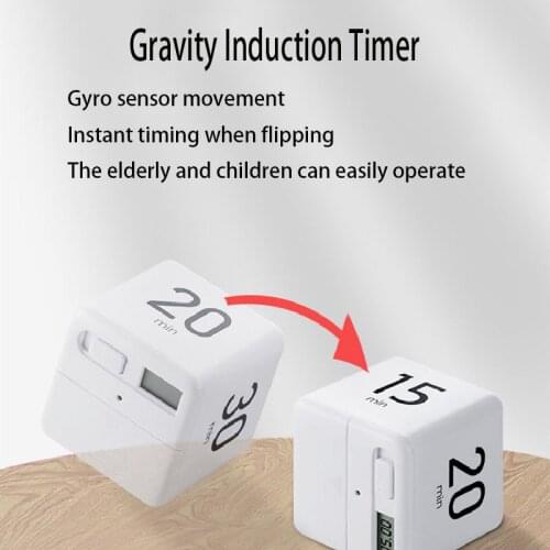 1/2/5/10Gravity Flip Alarm Kitchen Timer Cooking Count Up Countdown Alarm Magnet Clock Super Thin LCD Digital Screen Fixed Time