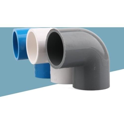 1pc 20/25/32/40/50mm PVC 90 Degree Elbow Connector For Garden Irrigation Watering Pipe Joints Fish Tank Adapter