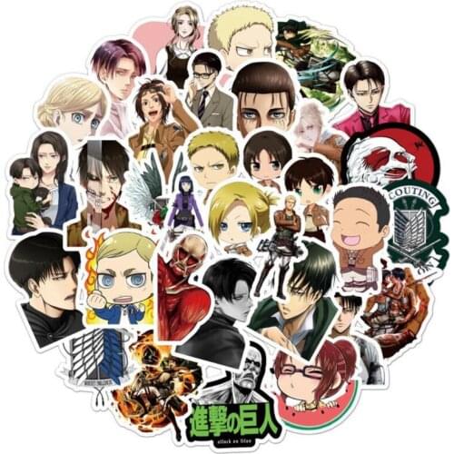 10/30/50PCS Attack On Titan Japan Anime Stcikers Decal Luggage Motorcycle Skateboard Laptop Waterproof Sticker Kids Toys