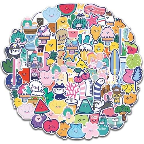 100Pcs/lot TRF South Korea ins malling cartoon stickers waterproof 2021 Decorate For Snowboard Laptop Styling Vinyl Home