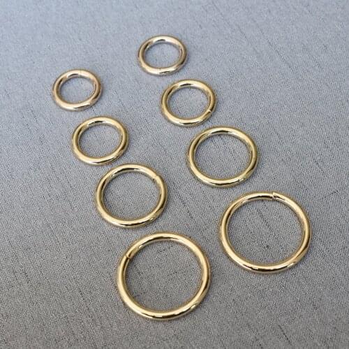 20 Pcs/Pack 15mm 20mm 25mm 32mm Metal Plated Non-Welded Gold O Rings Adjustable Ring Clip Buckles Hooks For Handbag Back