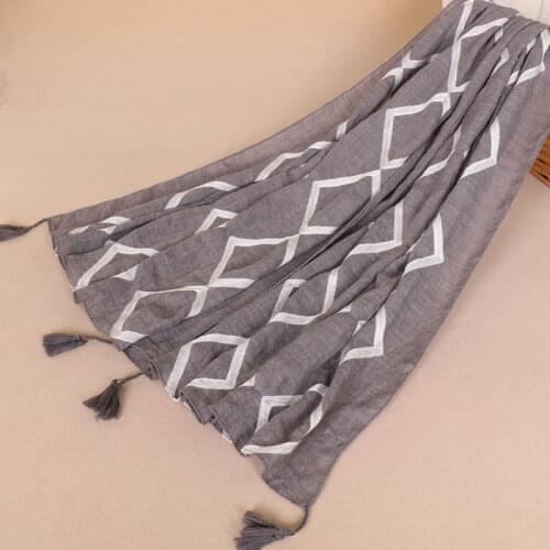 2019 New Cotton Scarf embroidery geometric National Wind Long Scarves For Women Wrap Shawl Stole 92