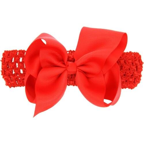 2016 5inch 12*10cm large Bow Headband Tiara baby girls cute Crochet weave Hairband headbands16 colors children hair accessories