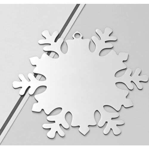 3pcs/lot Real Stainless Steel Mirror Polished Big Pendants for Christmas Tree Ornament Decoration 72*62mm