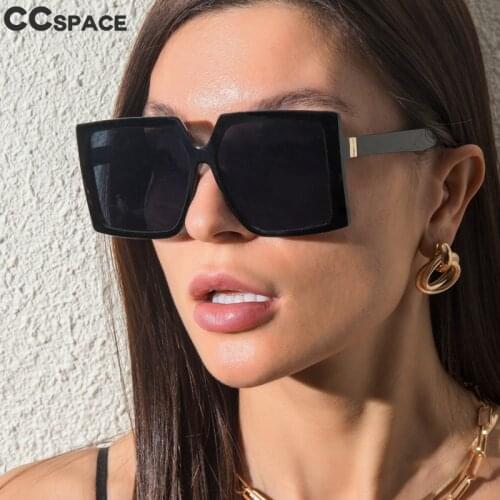 47572 Oversized Square Sunglasses Mens and Womens Fashion Brand Designer Sunshade Uv400 Retro Eyeglasses