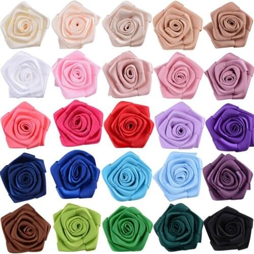 50pcs 3cm Rose Bud Flower Rosette Flowers Little Hair Accessories Flower Bouquet Bud Fake Artificial Flowers