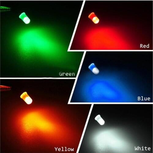 500Pcs/box 5mm LED Light White/Yellow/Red/Blue/Green Assortment Diodes Kit DIY