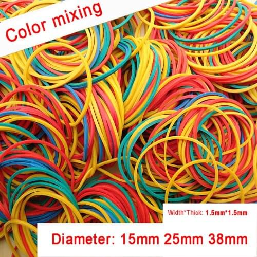 500g Diameter 15-40mm Color Mixing Rubber Bands Quality Elastic Stretchable Packaging Band Loop O Rings For Home School Office