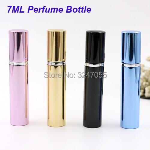 7ML Portable Aluminum Perfume Refillable Bottle,High Grade Metal Makeup Beauty Spray Perfume Container,Travel Empty Scent Bottle