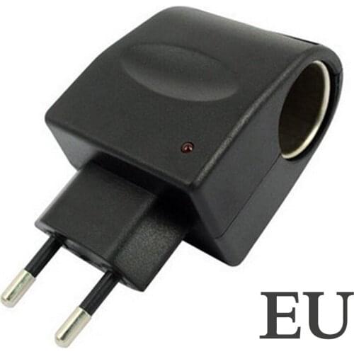 1PCS EU AC 220V To DC 12V Car Cigarette Lighter Power Adapter Black Converter High Quality Automobile Accessories Hot Sale